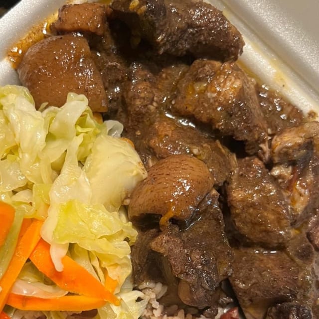 Brownstew Pork Plate.